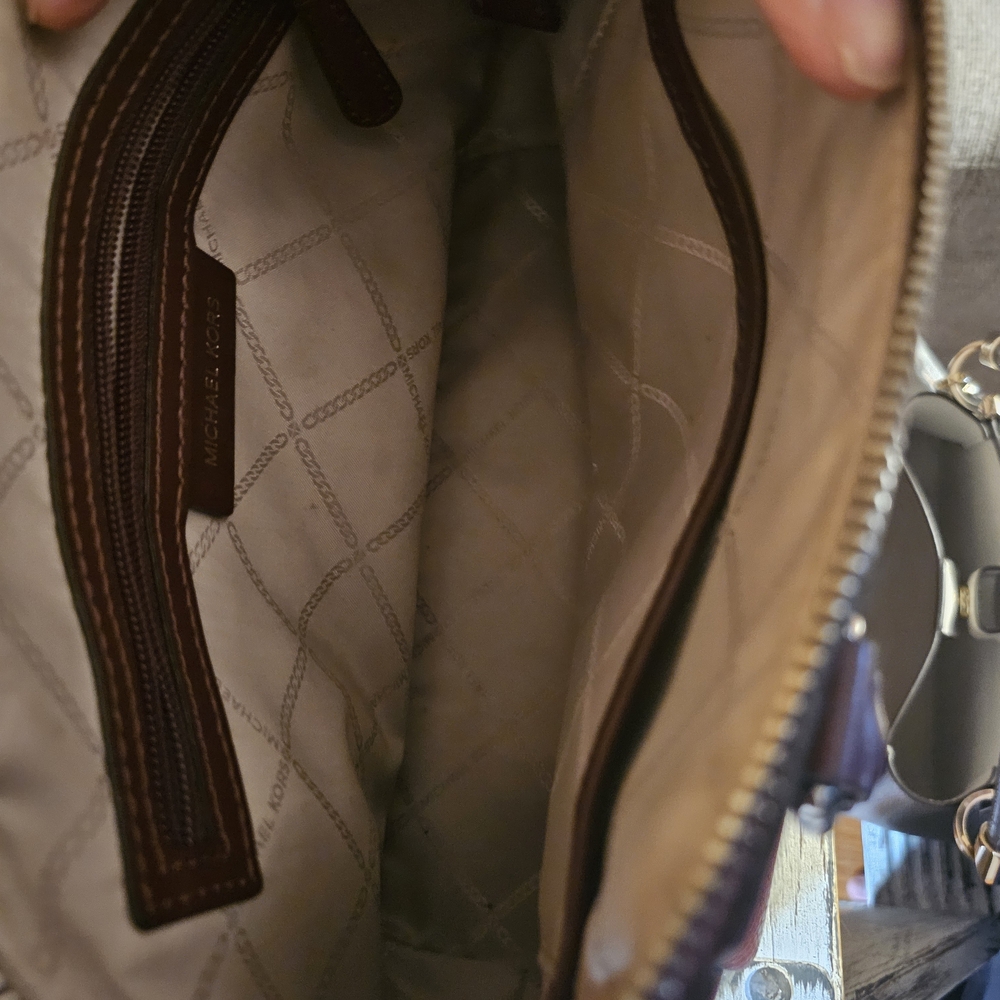 Michael Kors Plum Leather Satchel - Picture 4 of 5